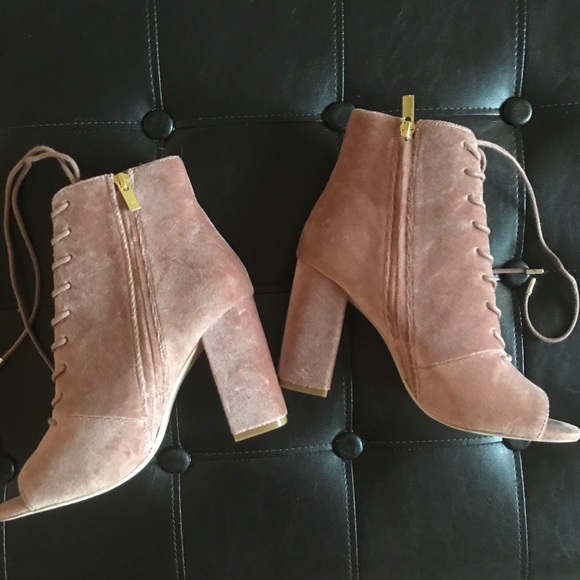 Joie Lakia Velvet Open-Toe Bootie - Picture 6 of 7